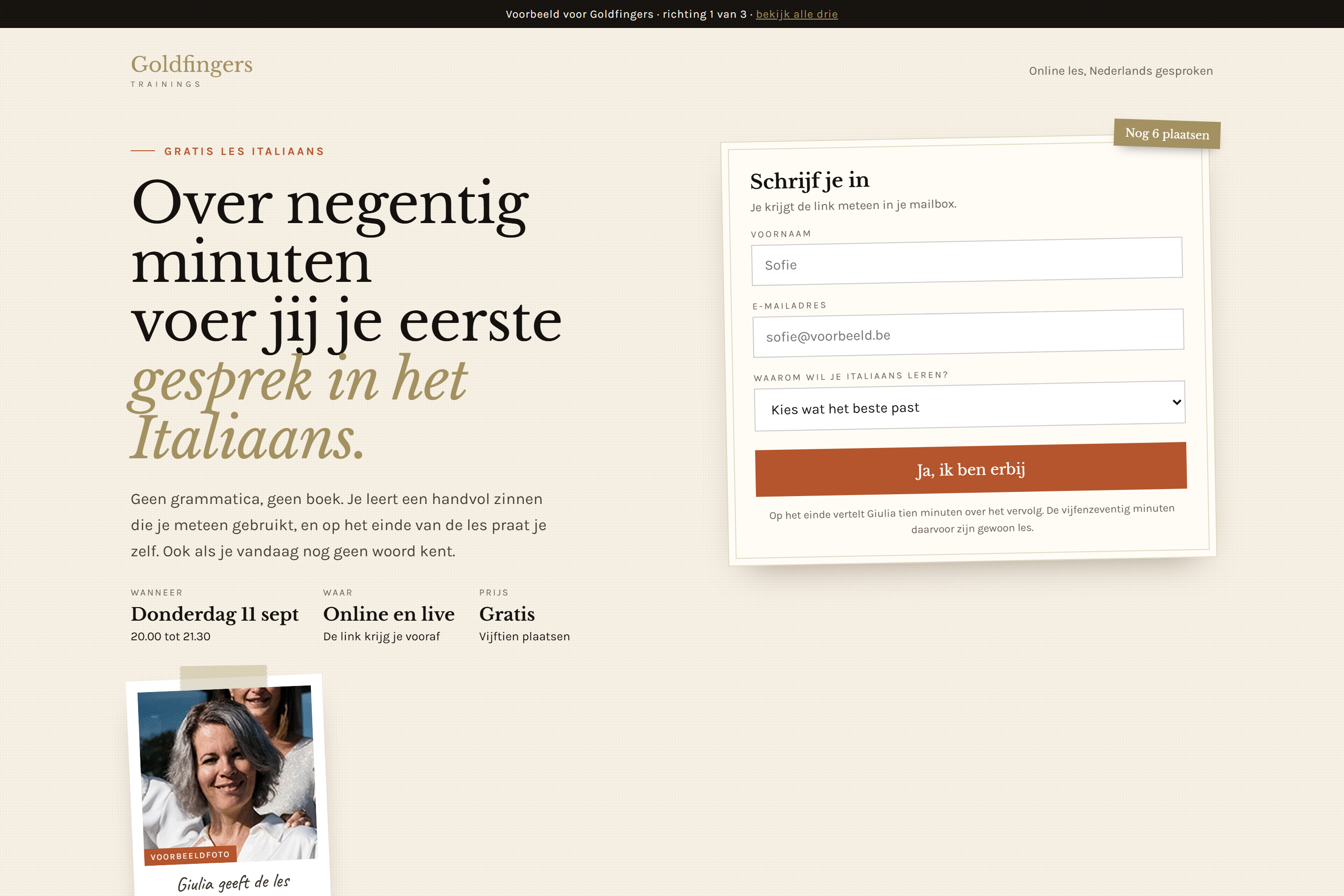 Voorbeeld richting 1